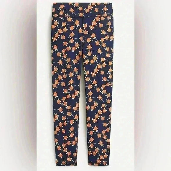 J.Crew Women’s Weekend 7/8 high-rise leggings in Navy‎ and Poppy Fields Size M - Picture 1 of 10